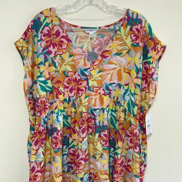 Time and Tru Floral V-Neck Midi Dress: NWT - Picture 3 of 7